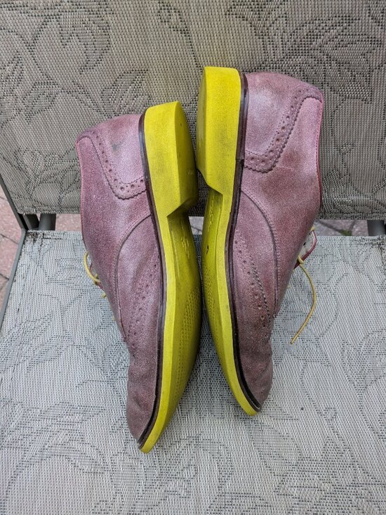 Cole Haan Wingtip Purple Oxfords Neon Soles C11427 K12 Mens SZ 11 M Air